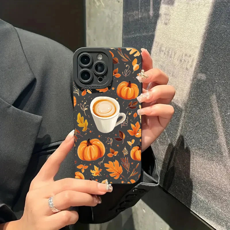 Autumn Pumpkin Coffer Phone Case For iPhone 18 17 16 15 14 13 12 11 Pro Max 17 Air 16E XS X XR 7 8 Plus SE Shockproof Soft Cover
