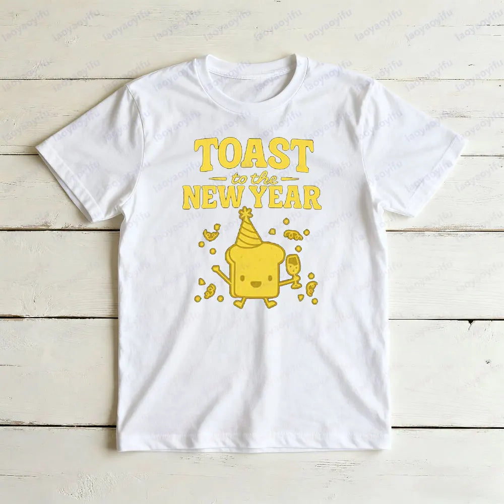 New Year's Toast T-shirt Funny New Year Eve Tee Hello 2026 Tee Holiday Party Tshirt Men Women Fashion Casual Festival Costumes
