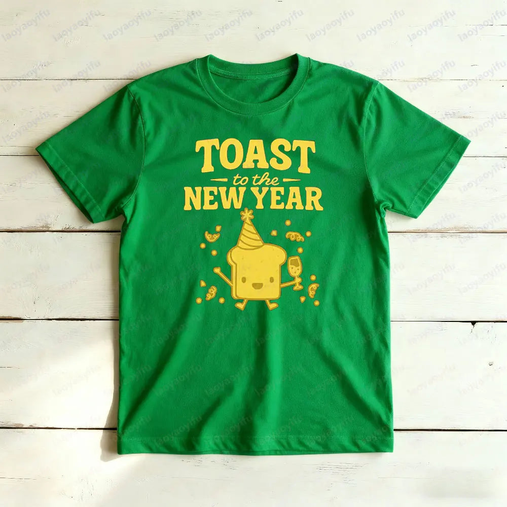 New Year's Toast T-shirt Funny New Year Eve Tee Hello 2026 Tee Holiday Party Tshirt Men Women Fashion Casual Festival Costumes