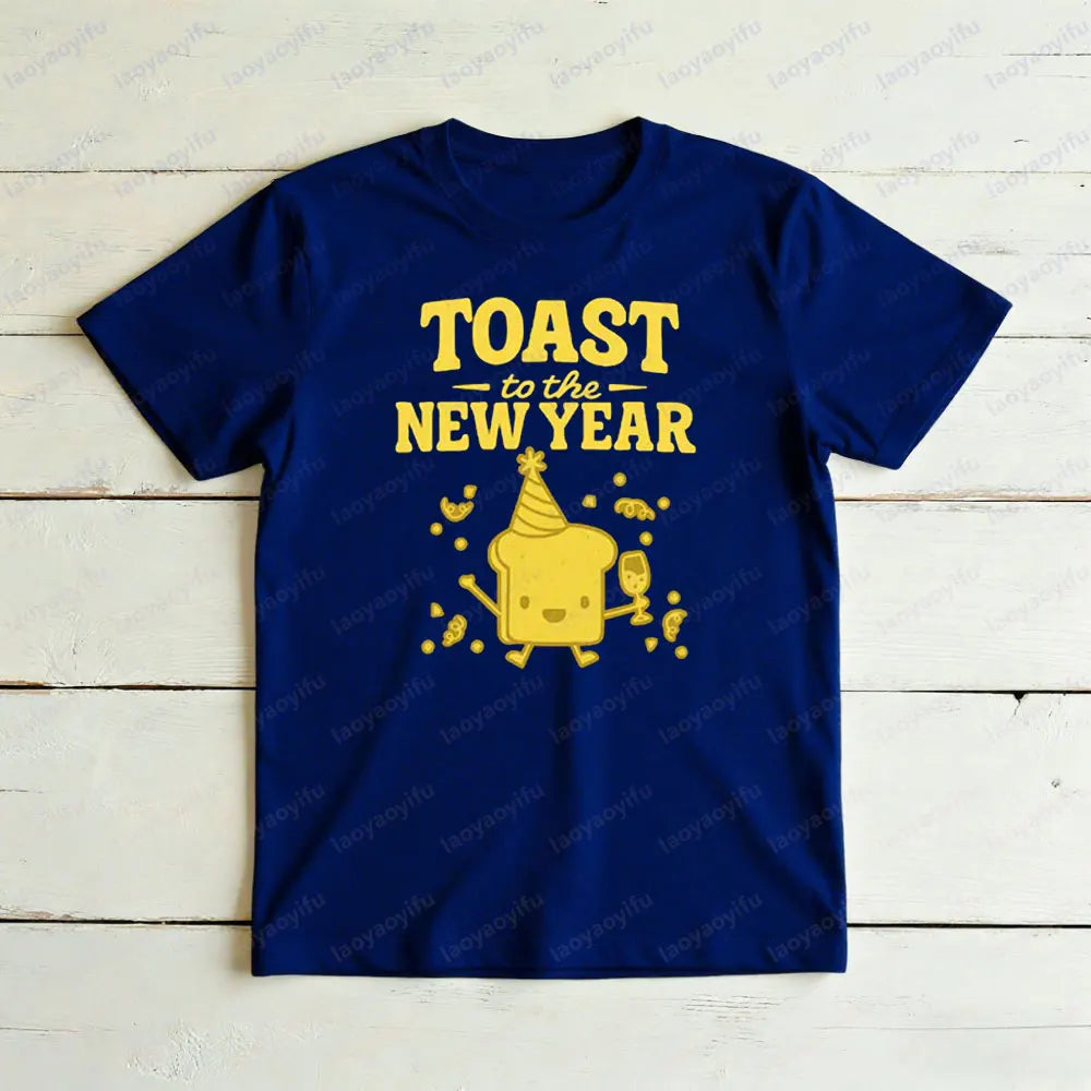 New Year's Toast T-shirt Funny New Year Eve Tee Hello 2026 Tee Holiday Party Tshirt Men Women Fashion Casual Festival Costumes