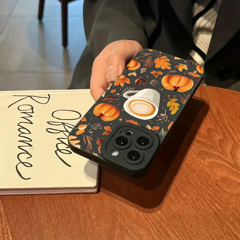 Autumn Pumpkin Coffer Phone Case For iPhone 18 17 16 15 14 13 12 11 Pro Max 17 Air 16E XS X XR 7 8 Plus SE Shockproof Soft Cover