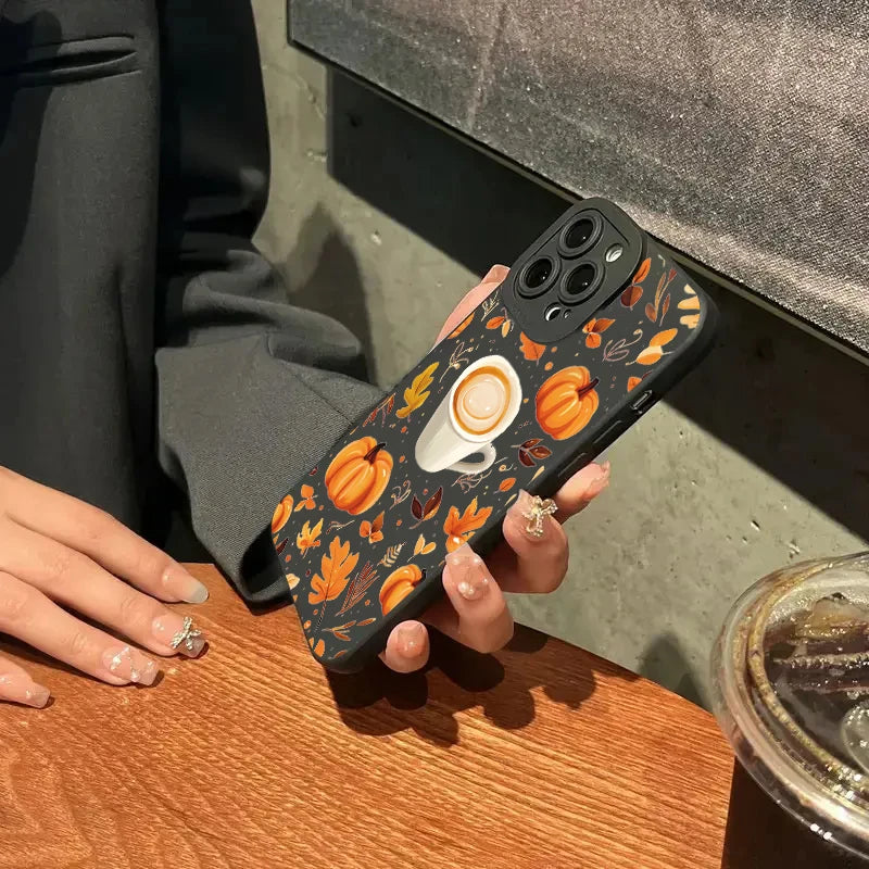 Autumn Pumpkin Coffer Phone Case For iPhone 18 17 16 15 14 13 12 11 Pro Max 17 Air 16E XS X XR 7 8 Plus SE Shockproof Soft Cover
