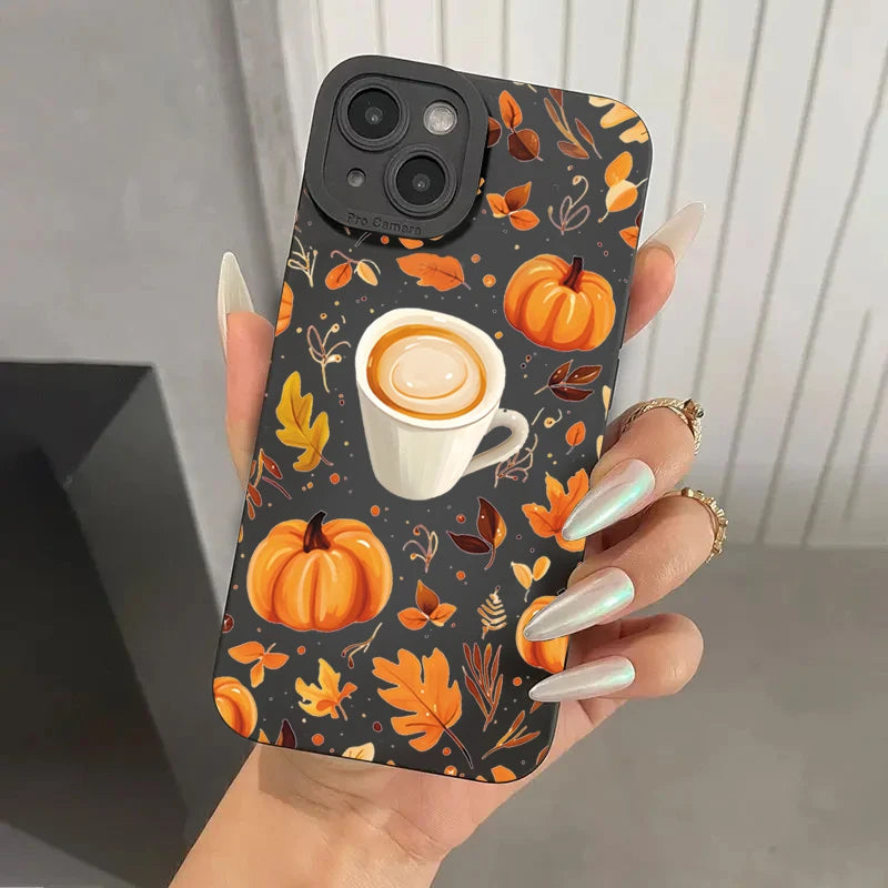 Autumn Pumpkin Coffer Phone Case For iPhone 18 17 16 15 14 13 12 11 Pro Max 17 Air 16E XS X XR 7 8 Plus SE Shockproof Soft Cover