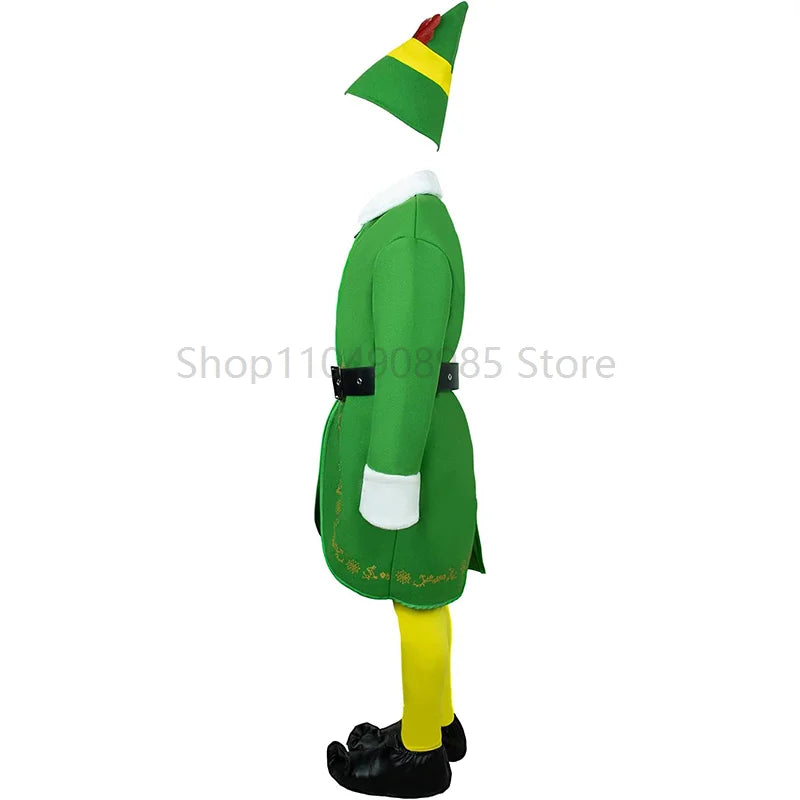 New Arrival Children New Year Holiday Dress Up Green the Elf Boy Christmas Outfit Pink Elf Girls Costume